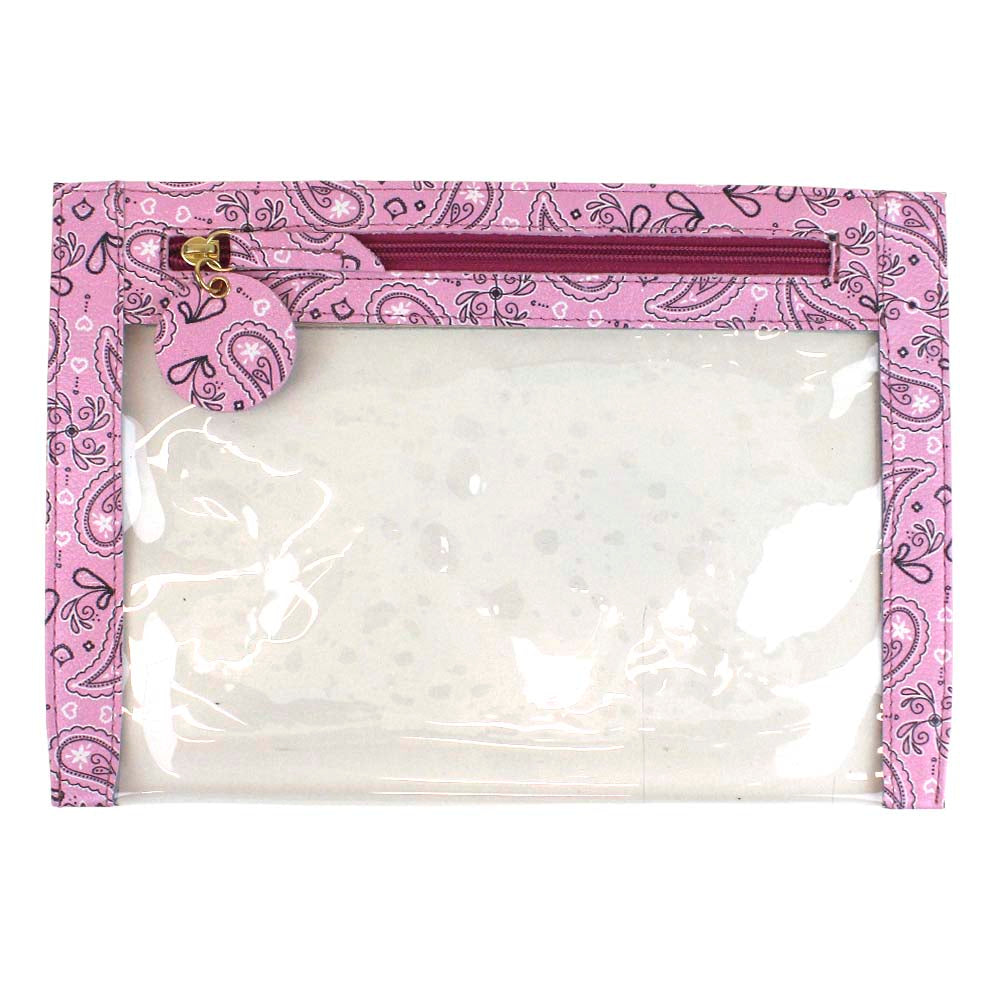 Necessaire Fly Estampa Paisley Rosa Pronta Entrega
