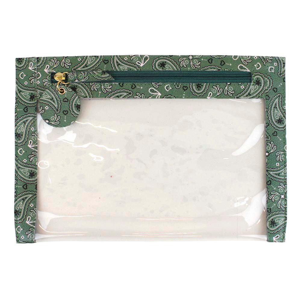 Necessaire Fly Estampa Paisley Verde Pronta Entrega