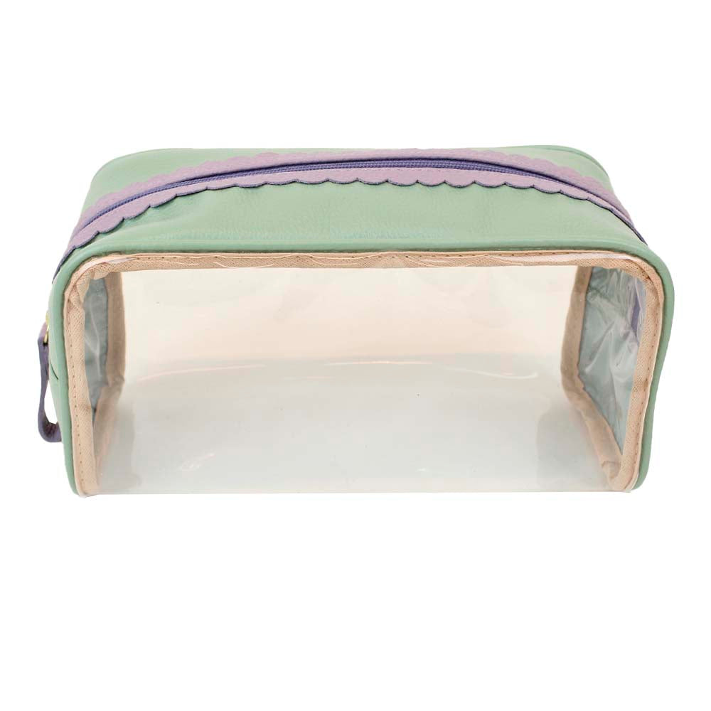 Necessaire Betina Babado G  em Vinil e Couro Personalizado