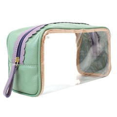 Necessaire Betina Babado G  em Vinil e Couro Personalizado