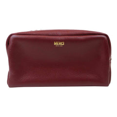 Necessaire Julie Babado G Burgundy Liso com Algodão Doce Liso Pronta Entrega