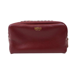Necessaire Julie Babado M Burgundy Liso com Algodão Doce Liso Pronta Entrega