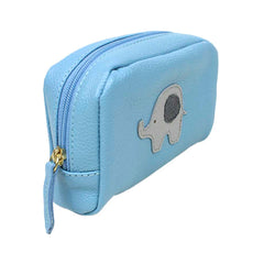 Necessaire P Little Elephant Aqua Liso com Cinza Claro Liso e Chumbo Pronta Entrega