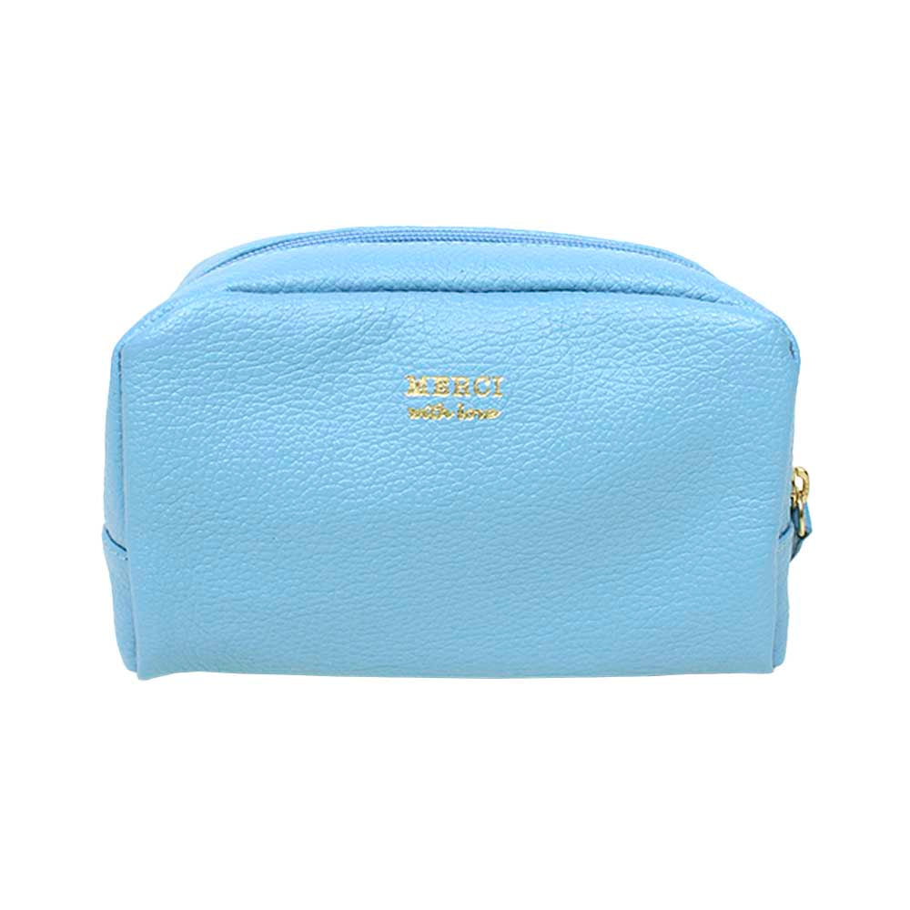 Necessaire P Little Elephant Aqua Liso com Cinza Claro Liso e Chumbo Pronta Entrega
