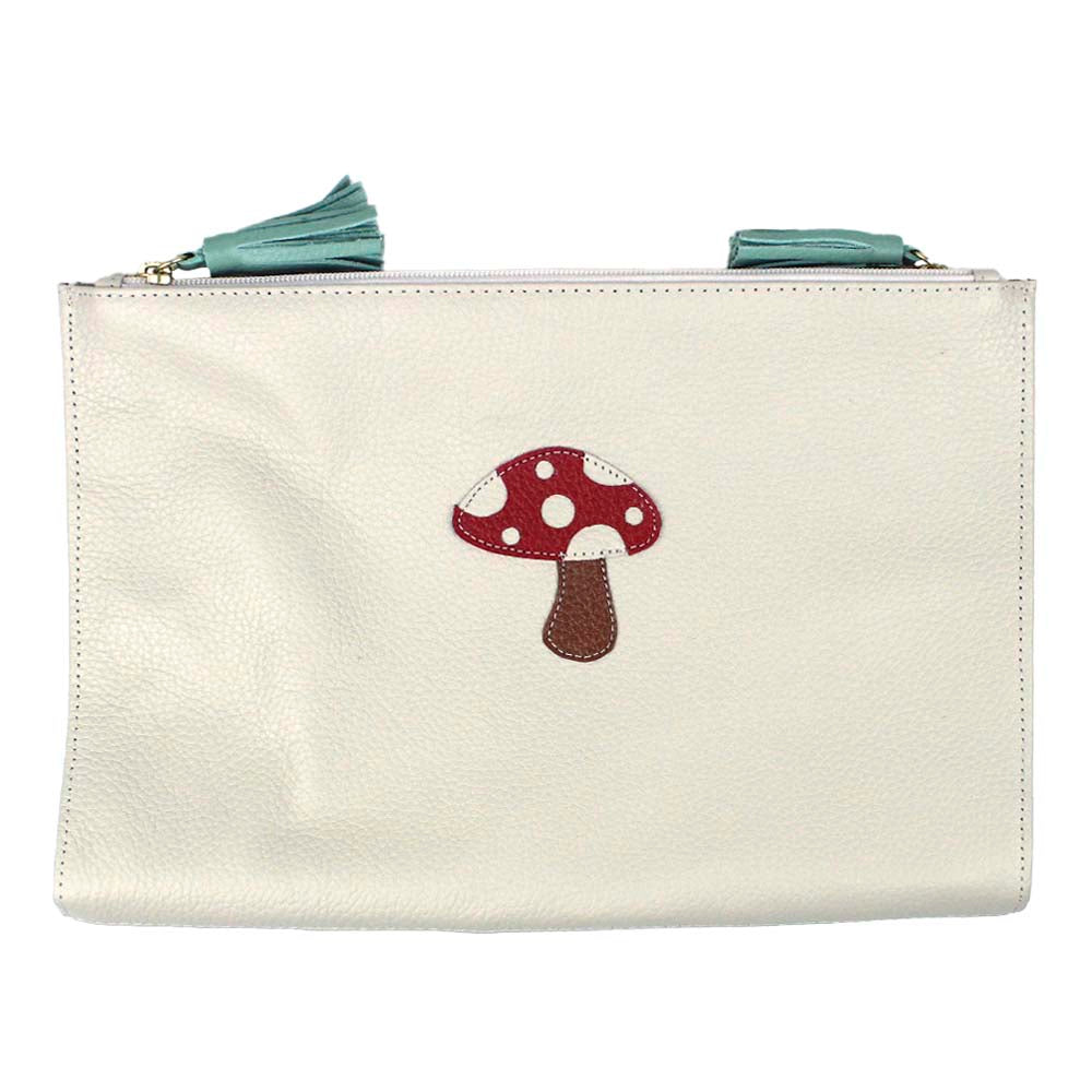 Necessaire Limpo/Usado Cogumelo em Couro Personalizada
