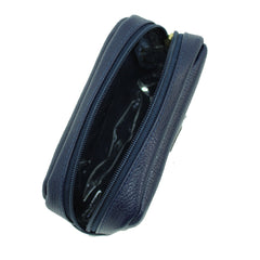 Necessaire P Little Horse Marinho Liso com Caramelo Liso e Aqua Liso Pronta Entrega