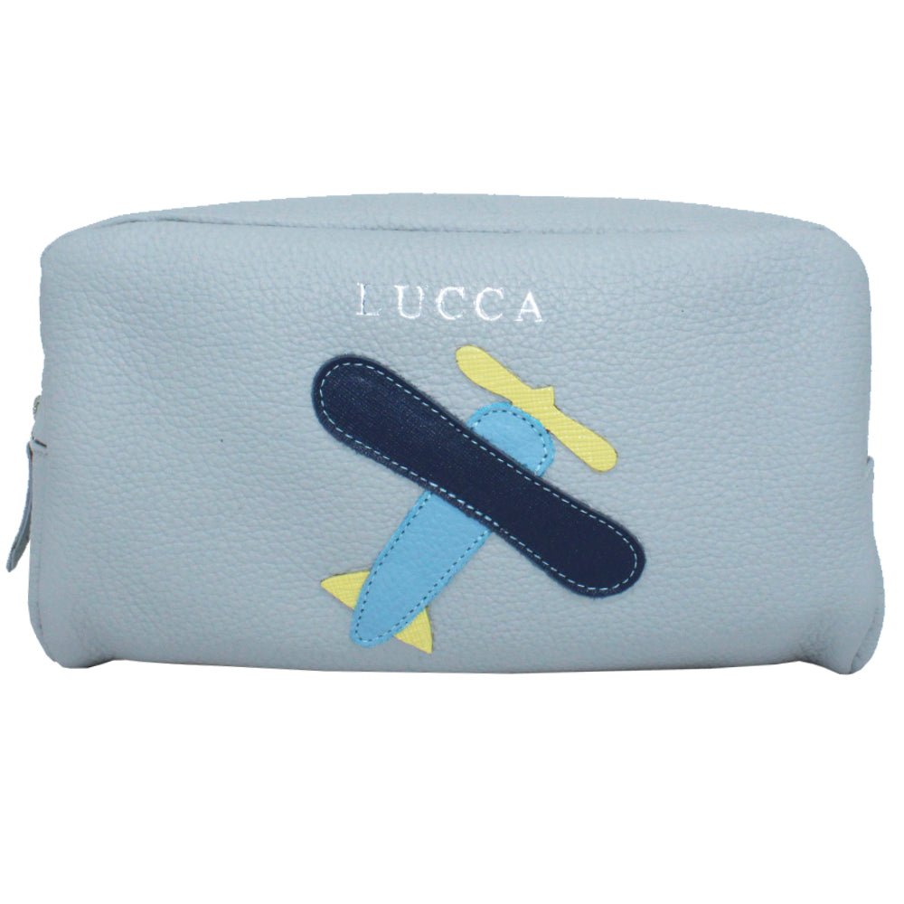 Necessaire Little Plane G em Couro Personalizado