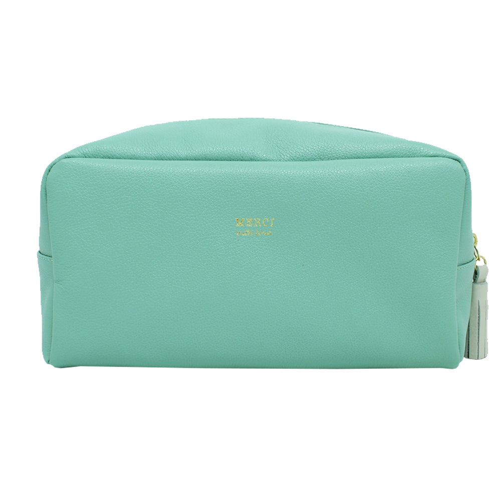 Necessaire G Little Rabbit Menta Liso com Off White Liso Pronta Entrega