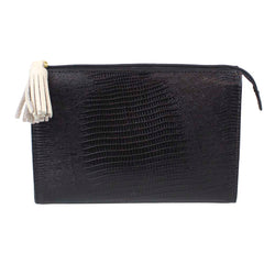 Necessaire Louise M Preto Paris com Off White Liso Pronta Entrega