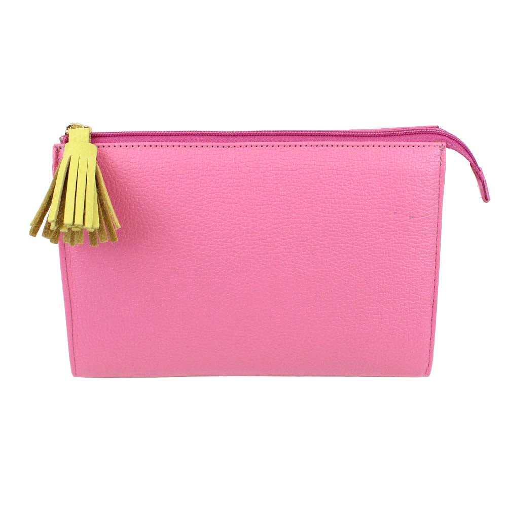 Necessaire Louise M Rosa Orquídea com Lima Liso Pronta Entrega