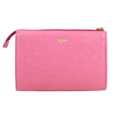 Necessaire Louise M Rosa Orquídea com Lima Liso Pronta Entrega