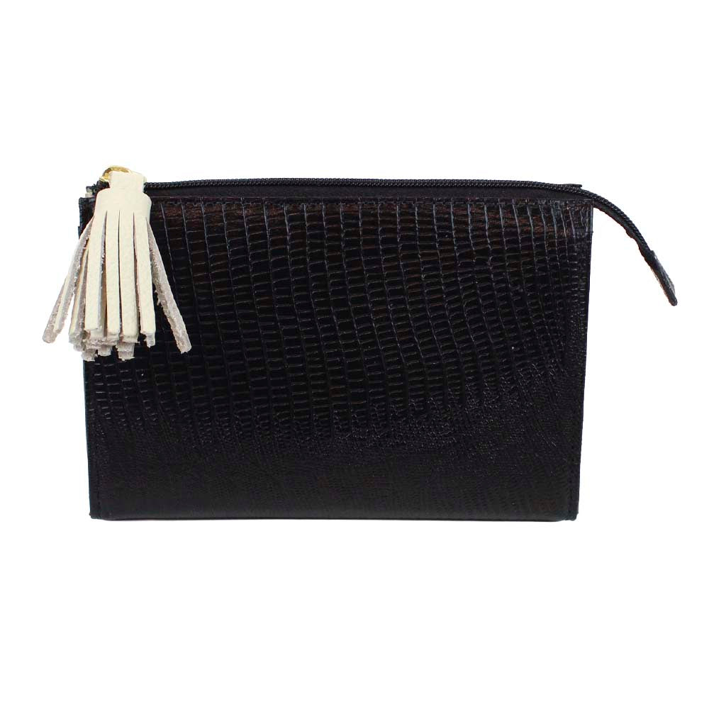 Necessaire Louise P Preto Paris com Off White Liso Pronta Entrega