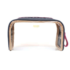 Necessaire Betina Babado M Oceano com Rosa Orquídea Pronta Entrega