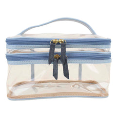 Necessaire Make Dupla Crystal Azul Bebe com Oceano Pronta Entrega