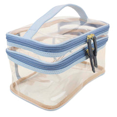 Necessaire Make Dupla Crystal Azul Bebe com Oceano Pronta Entrega
