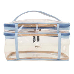 Necessaire Make Dupla Crystal Azul Bebe com Oceano Pronta Entrega