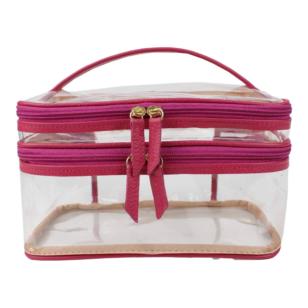 Necessaire Make Dupla Crystal em Couro e Vinil Personalizada