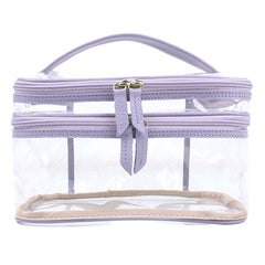 Necessaire Make Dupla Crystal Lilás Liso Pronta Entrega