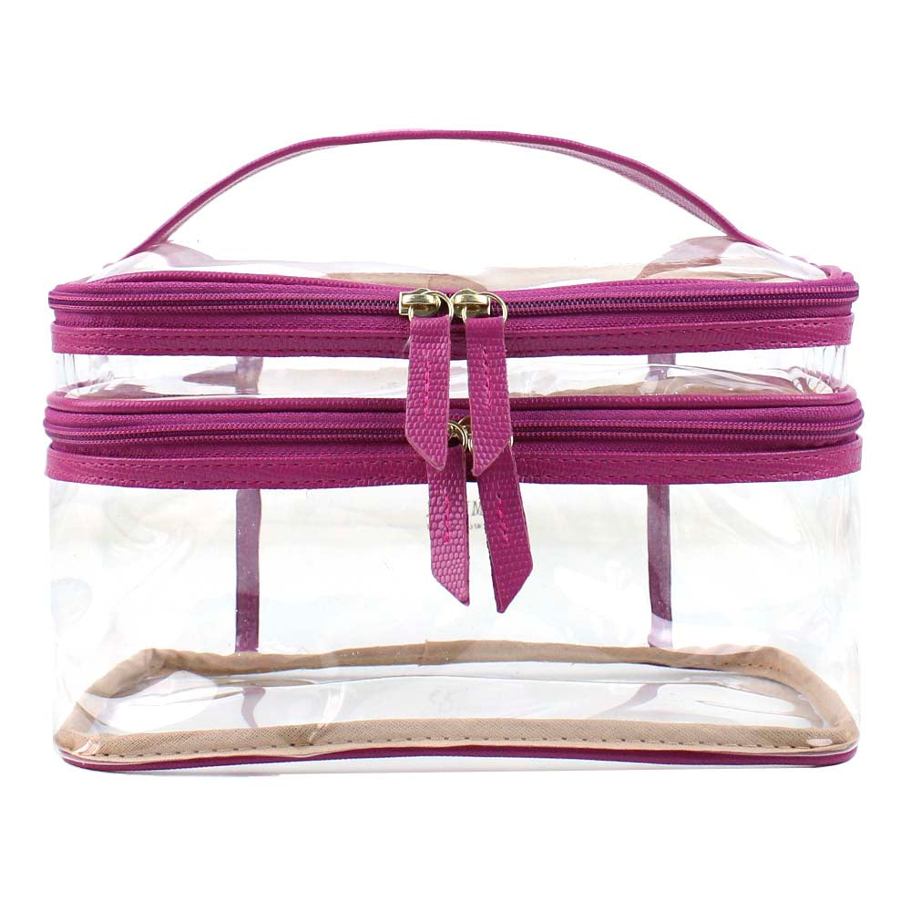 Necessaire Make Dupla Crystal em Couro e Vinil Personalizada