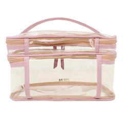 Necessaire Make Dupla Crystal Rosa Chá com Rosa Blush Pronta Entrega