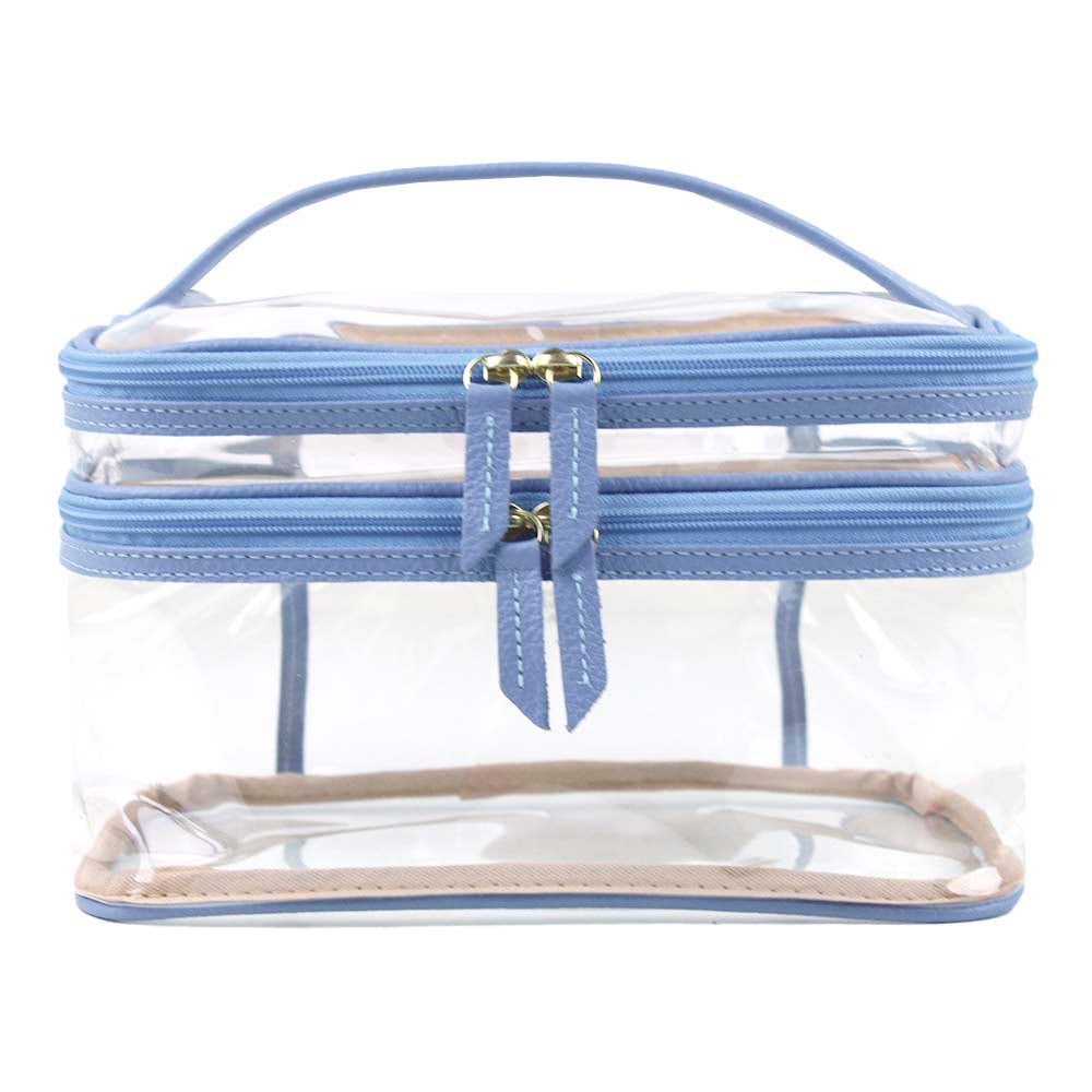 Necessaire Make Dupla Crystal em Couro e Vinil Personalizada