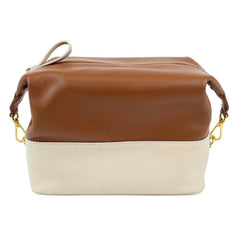 Necessaire Make Up Off White Lesard com Caramelo Liso Pronta Entrega