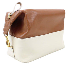 Necessaire Make Up Off White Lesard com Caramelo Liso Pronta Entrega