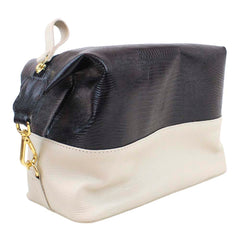 Necessaire Make Up Off White Lesard com Preto Paris Pronta Entrega