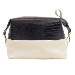 Necessaire Make Up Off White Lesard com Preto Paris Pronta Entrega