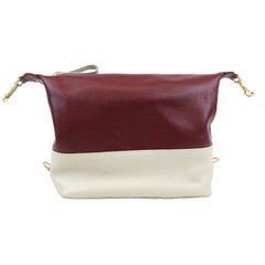 Necessaire Make Up Off White Liso com Burgundy Liso Pronta Entrega