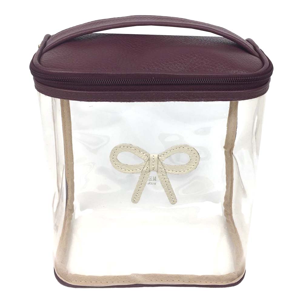 Necessaire Mami Laço Rococó Burgundy Liso com Off White Liso Pronta Entrega