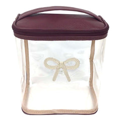 Necessaire Mami Laço Rococó Burgundy Liso com Off White Liso Pronta Entrega