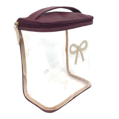 Necessaire Mami Laço Rococó Burgundy Liso com Off White Liso Pronta Entrega