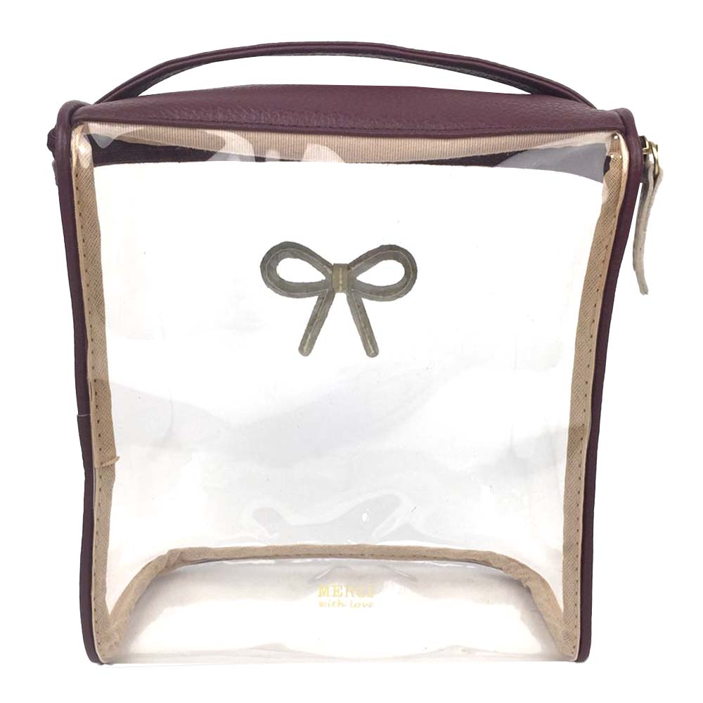Necessaire Mami Laço Rococó Burgundy Liso com Off White Liso Pronta Entrega