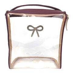 Necessaire Mami Laço Rococó Burgundy Liso com Off White Liso Pronta Entrega