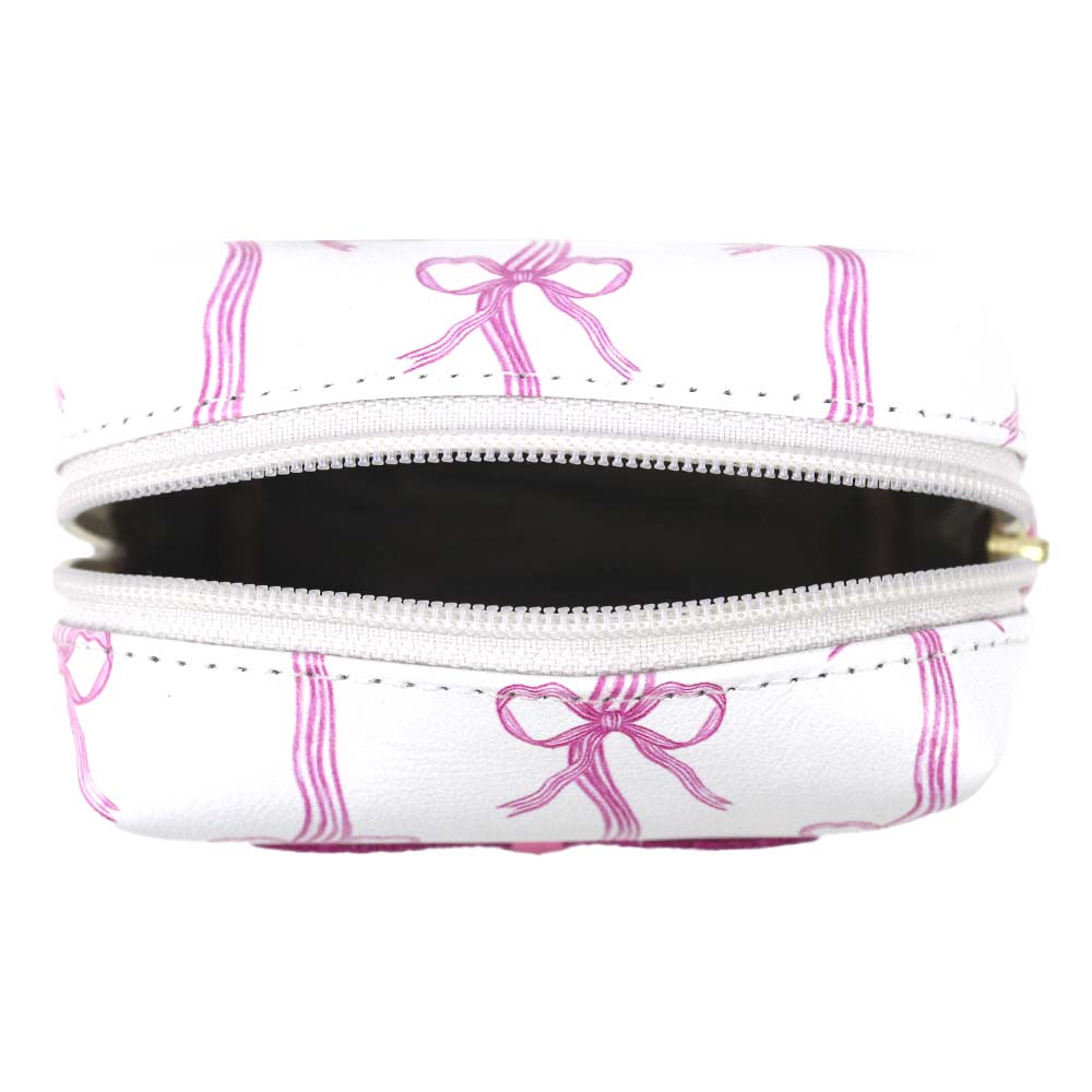 Necessaire Mami Mini Estampa Listra de Laços Laço Rococó Rosa Orquídea Pronta Entrega