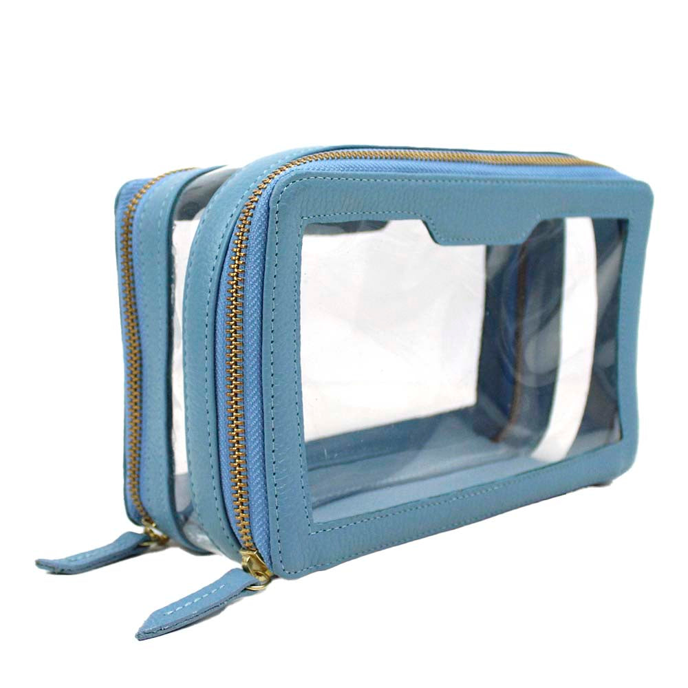 Necessaire Mini Crystal Aqua Liso Pronta Entrega