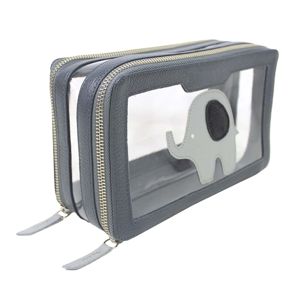 Necessaire Mini Crystal Little Elephant em Couro Personalizada