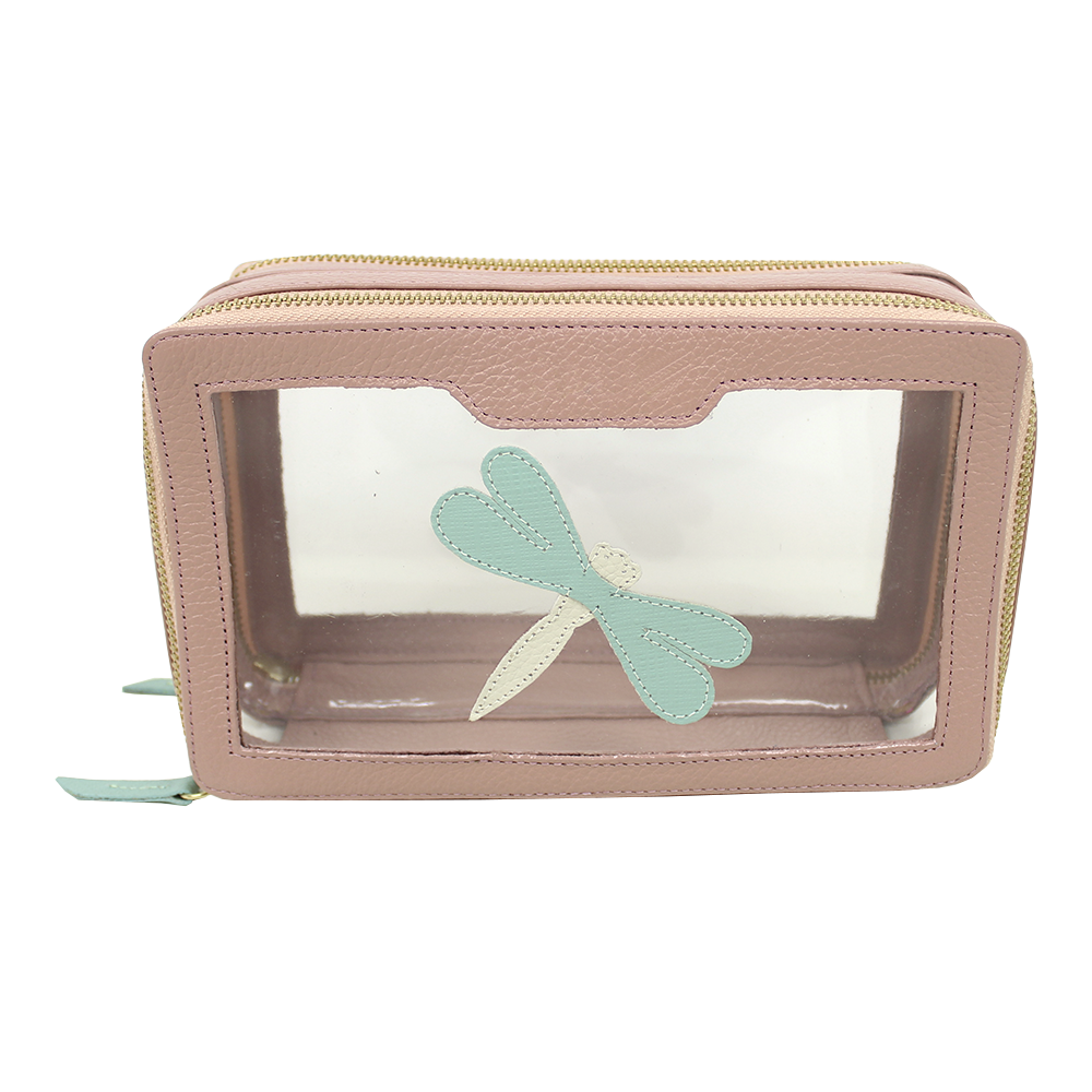 Necessaire Mini Crystal Libélula em Couro Personalizada