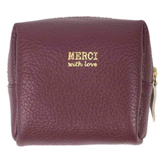 Necessaire Mami Mini Laço Rococó Burgundy Liso com Off White Liso Pronta Entrega