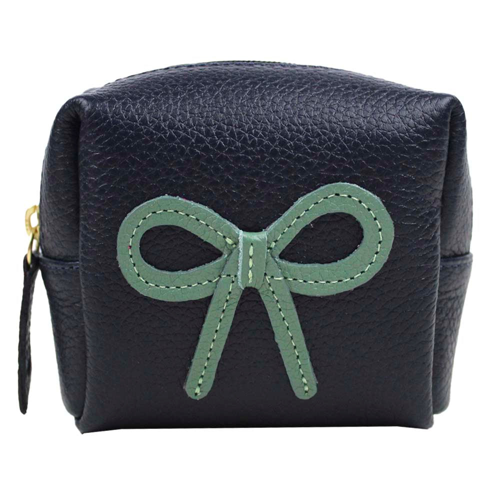 Necessaire Mami Mini Laço Rococó Marinho Liso com Jade Pronta Entrega