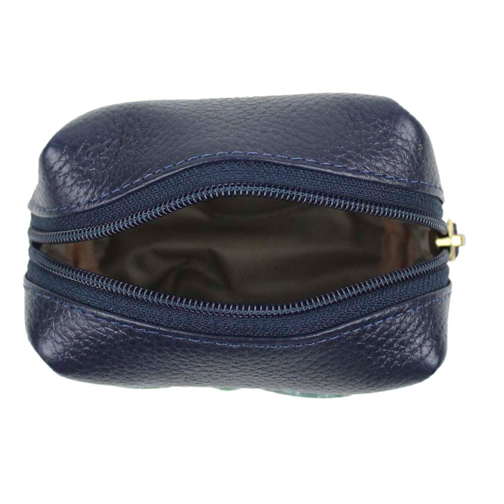Necessaire Mami Mini Laço Rococó Marinho Liso com Jade Pronta Entrega