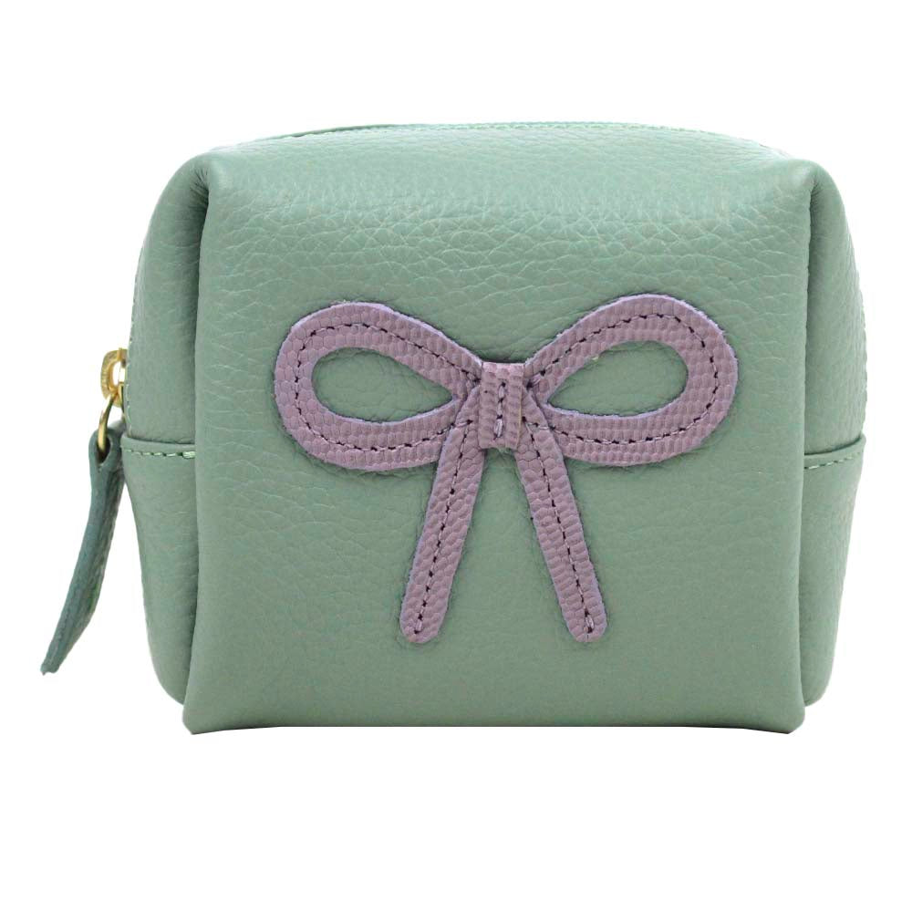 Necessaire Mami Mini Laço Rococó Jade com Lilás Liso Pronta Entrega
