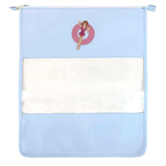 Necessaire Molhado G Azul Bebe com Rosa Blush e Fúcsia Liso Pronta Entrega
