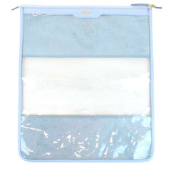 Necessaire Molhado G Azul Bebe com Rosa Blush e Fúcsia Liso Pronta Entrega