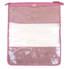 Necessaire Molhado G Rosa Blush com Azul Bebe e Tangerina Liso Pronta Entrega