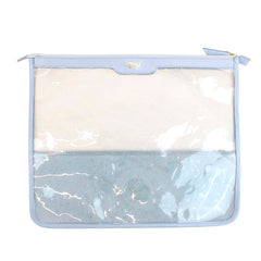 Necessaire Molhado P Azul Bebe com Rosa Blush e Estampa Petal Breeze Pronta Entrega