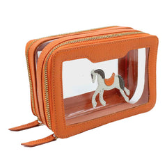 Necessaire Nano Crystal Cavalo Joca em Couro e Vinil Personalizada