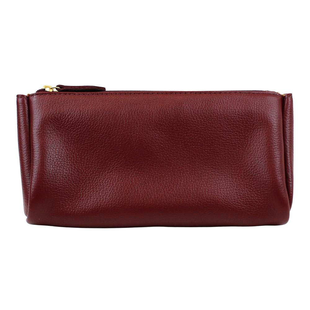 Necessaire Norah M Burgundy Liso Pronta Entrega