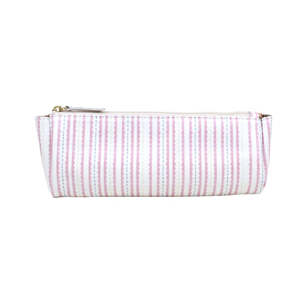 Necessaire Norah P Estampa Listrado Pontilhado Rosa Pronta Entrega